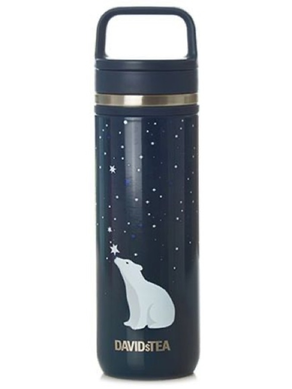 DAVIDS TEA Polar Bear Navy Tea Press Travel Mug